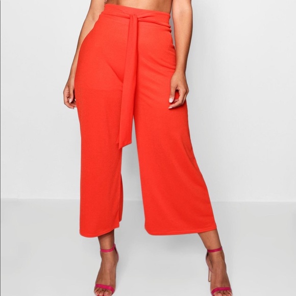 Boohoo Plus Pants - Tie Culottes